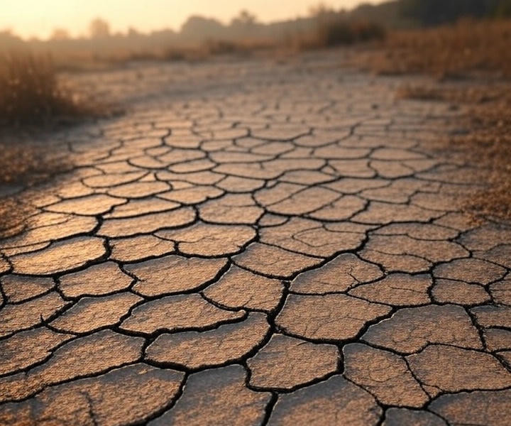 Austrocknende Landschaft durch Klimawandel