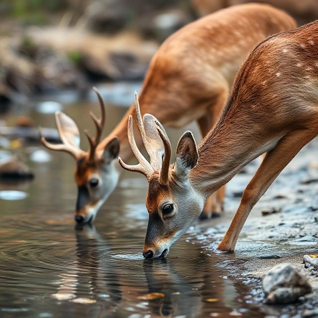 Hirsch in natürlicher Umgebung – Bedeutung von Wasser für Tiere